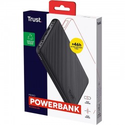 POWERBANK TRUST PRIMO SLIM 10000MAH 2A USB + USB-C + MICRO-USB ECO BLACK