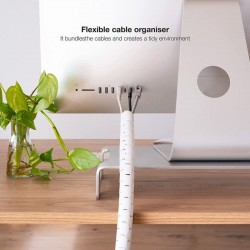 ORGANIZADOR DE CABLE NANOCABLE FLEXIBLE 25MM 3M WHITE