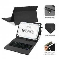 FUNDA SUBBLIM CON TECLADO KEYTAB PRO USB-C TABLET 10.1-11 BLACK