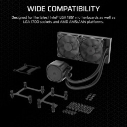 REFRIGERACION LIQUIDA CPU CORSAIR NAUTILUS 240MM BLACK