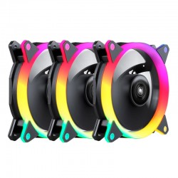 PACK 3 VENTILADORES 12CM UNYKACH CANDY 30 ARGB + CONTROLADORA