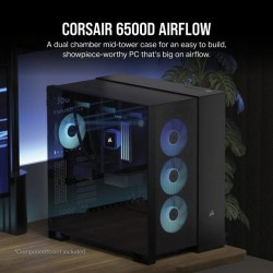 CAJA ORDENADOR GAMING CORSAIR 6500D AIRFLOW CRISTAL TEMPLADO BLACK