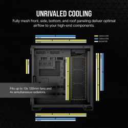 CAJA ORDENADOR GAMING CORSAIR 6500D AIRFLOW CRISTAL TEMPLADO BLACK