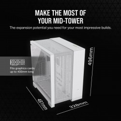 CAJA ORDENADOR GAMING CORSAIR 6500D AIRFLOW CRISTAL TEMPLADO WHITE