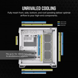 CAJA ORDENADOR GAMING CORSAIR 6500D AIRFLOW CRISTAL TEMPLADO WHITE
