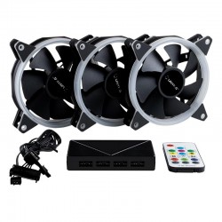 PACK 3 VENTILADORES 12CM UNYKACH CANDY 30 ARGB + CONTROLADORA