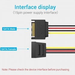 CABLE ALIMENTACION VENTION EXTENSION SATA/M - SATA/M 30CM