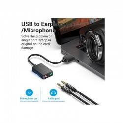 TARJETA DE SONIDO 2.1 VENTION USB-A JACK 3.5MM BLACK