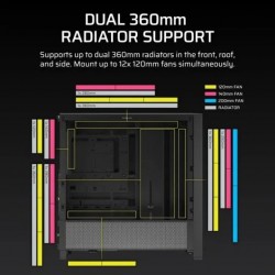 CAJA ORDENADOR GAMING CORSAIR FRAME 4000D CRISTAL TEMPLADO BLACK