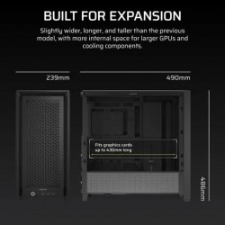 CAJA ORDENADOR GAMING CORSAIR FRAME 4000D CRISTAL TEMPLADO BLACK