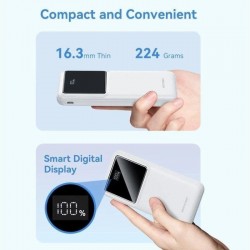 POWERBANK VENTION 10000MAH 2XUSB-A + USB-C LED DISPLAY 22.5W BLACK