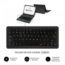 FUNDA SUBBLIM CON TECLADO KEYTAB PRO USB-C TABLET 10.1-11 BLACK