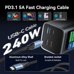 POWERBANK VENTION 27000MAH USB-A + 2USB-C DISPLAY 140W GREY